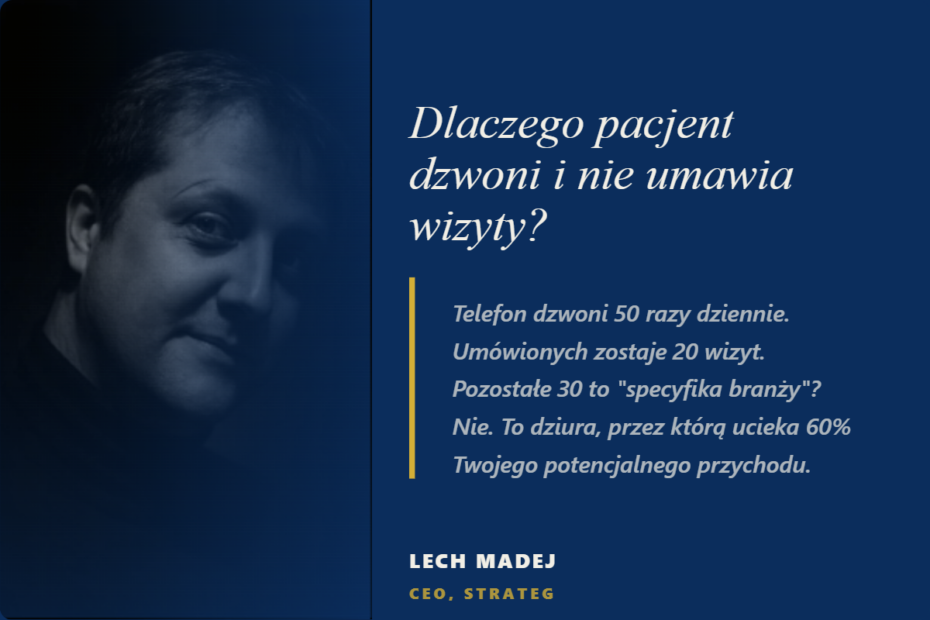 Dlaczego pacjent dzwoni i nie umawia wizyty
