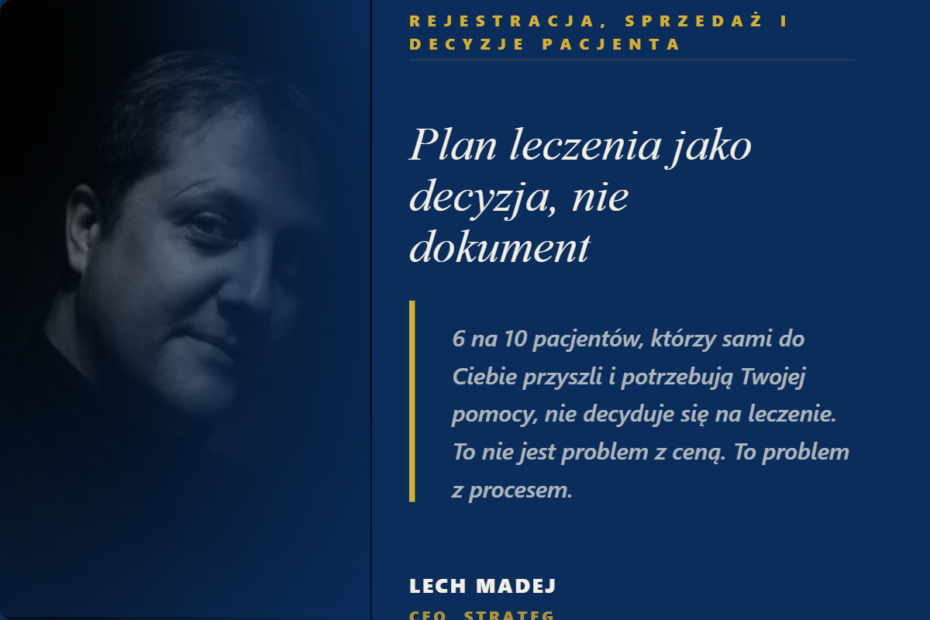 Plan leczenia jako decyzja, nie dokument